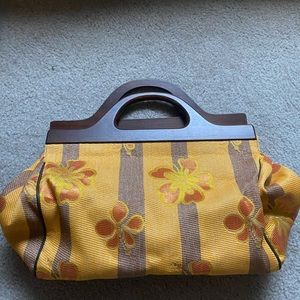 Nordstrom Orange floral woven purse